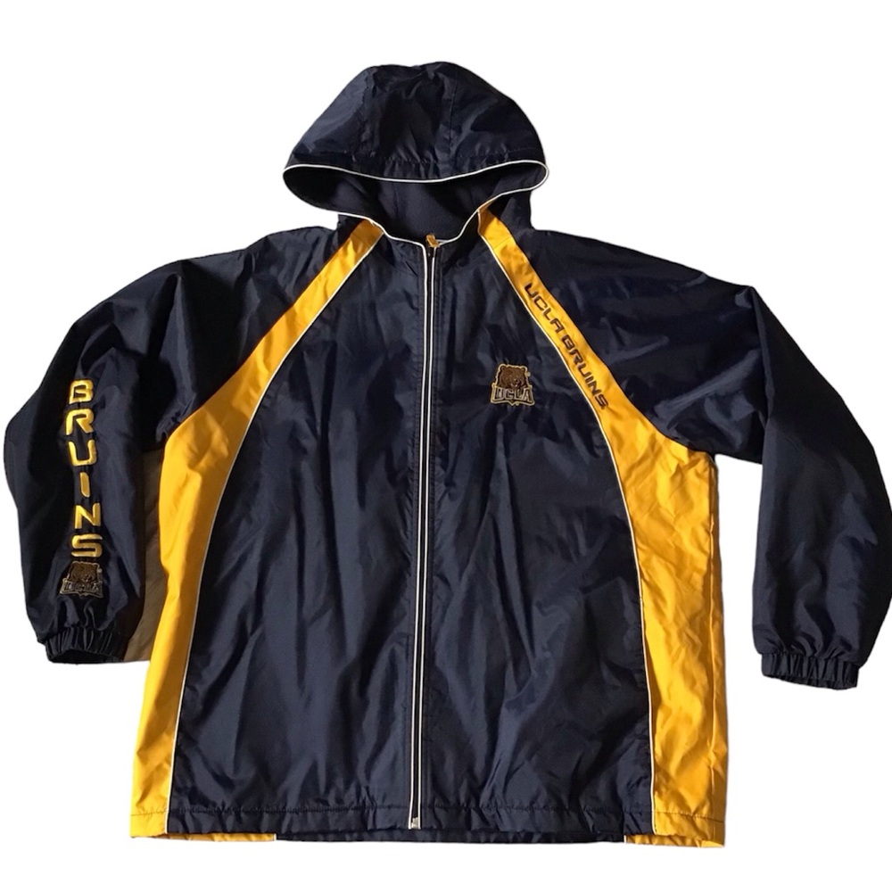 Men's UCLA Bruins Navy & Gold Full Zip/w Hood Jacket Red Oak Tag, Size XL